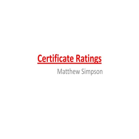 Certificate ratings