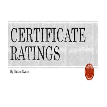 Certificate ratings