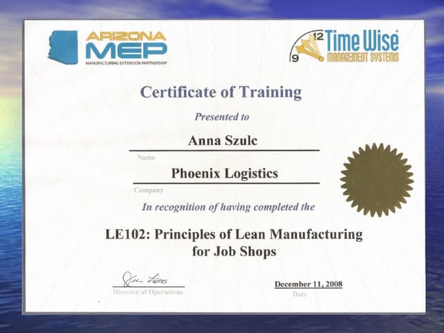 Ania Szulc Certificates