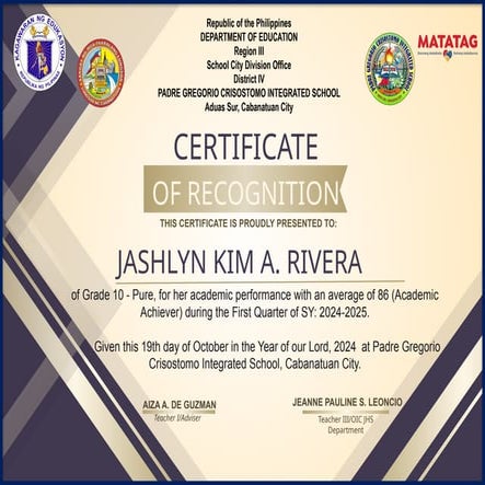 CERTIFICATES-first quarter SY 2024-2025.pptx