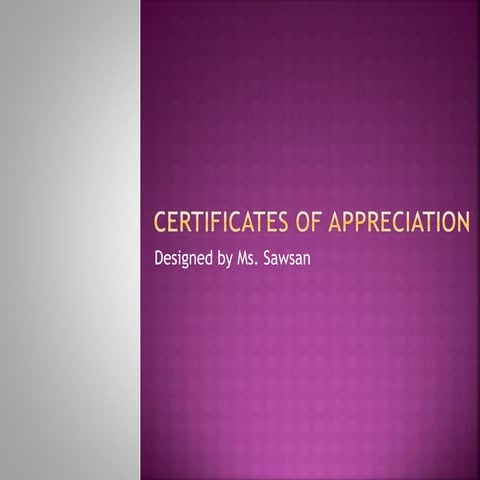 Certificates of Appreciation
