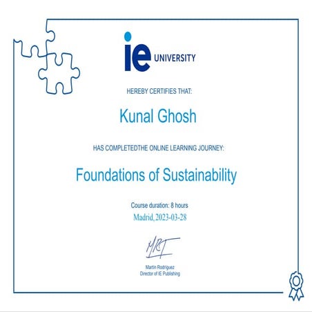 Foundations Of Sustainability - IE University
