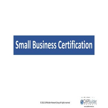 Certification for small business