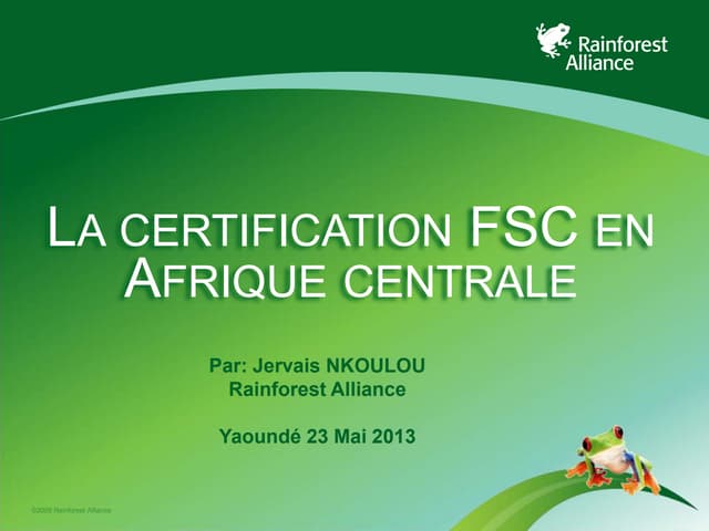 thumbnail of  La Certification FSC en Afrique Centrale