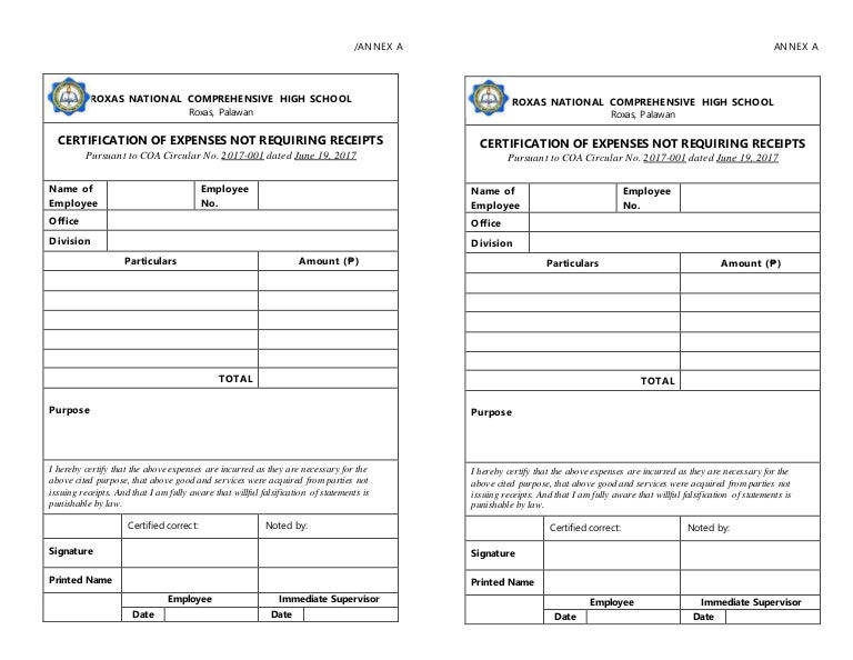reimbursement expense receipt template rer form classles democracy