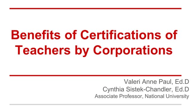 Benefits of Certifications by Corporations