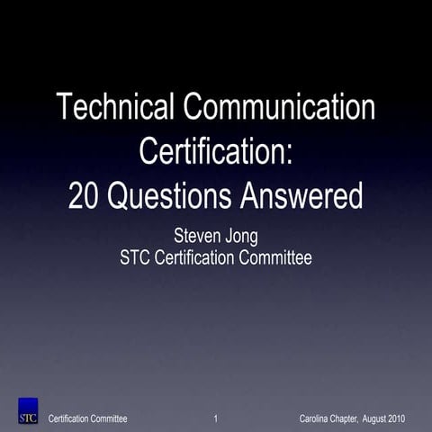 STC Certification Presentation