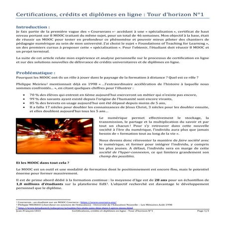Certifications, crédits et diplômes en ligne - tour d’horizon 1