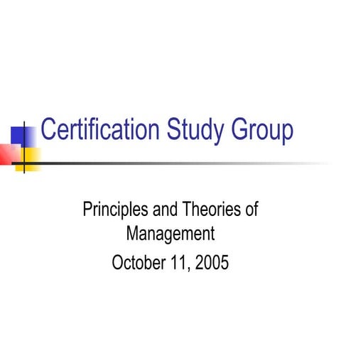 Certification study group section 1