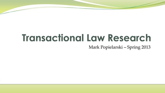 Certification workshop   transactional law research