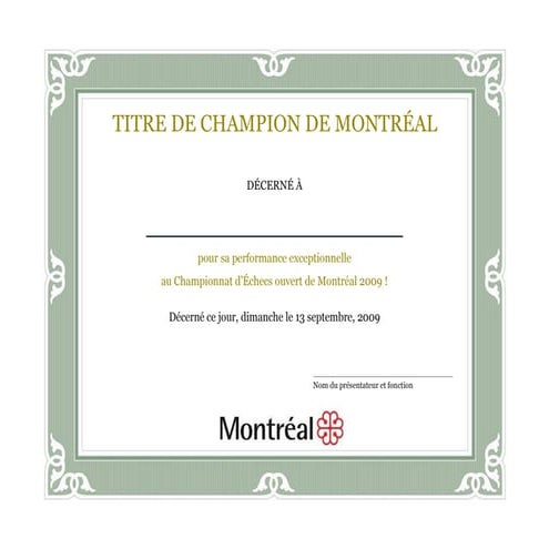 Certificat De Performance Exceptionnelle