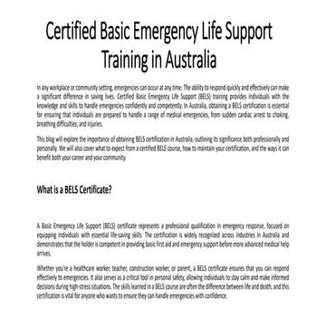 Certified Basic Emergency Life Support Training in Australia.pdf