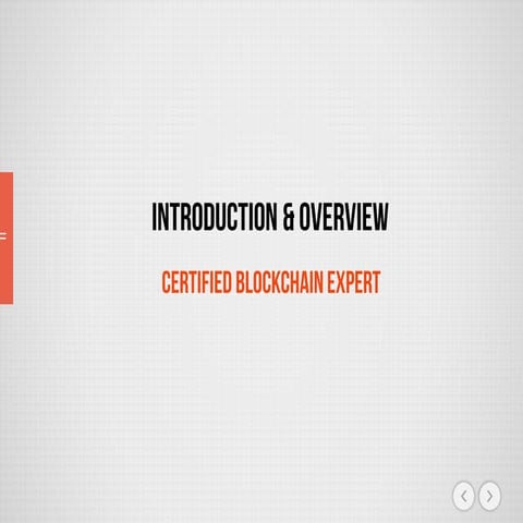 Certified Blockchain Expert CBE - Introduction