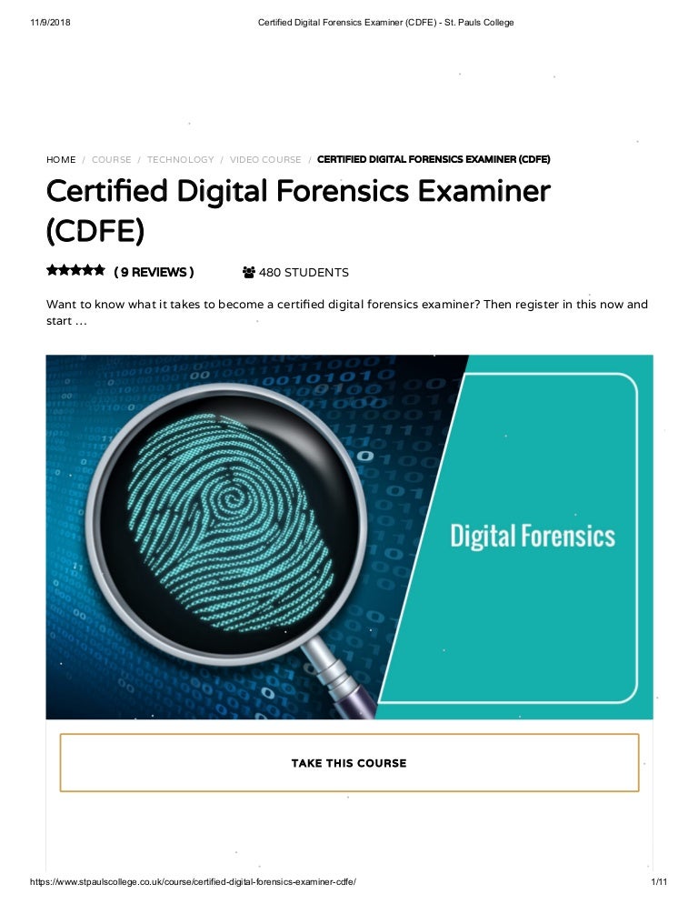 Certified Digital Forensics Examiner (CDFE) St. Pauls College