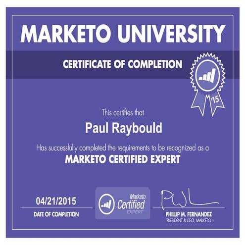 Marketo Certified Expert