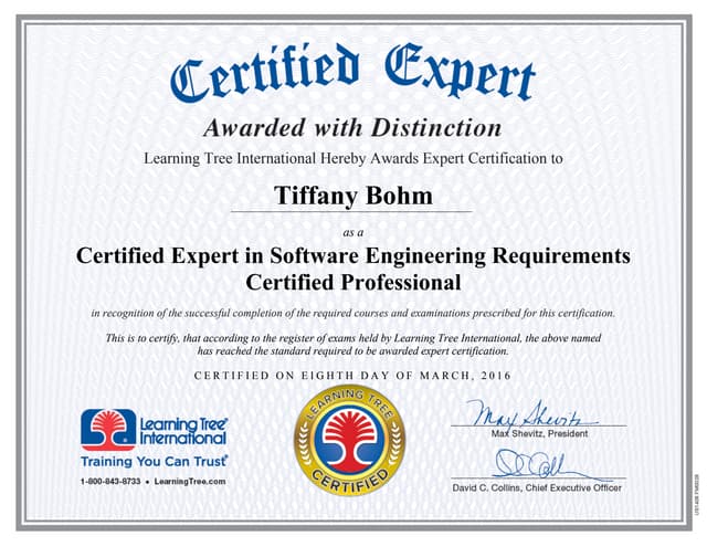 Certified Expert in Software Engineering Requirements Certified