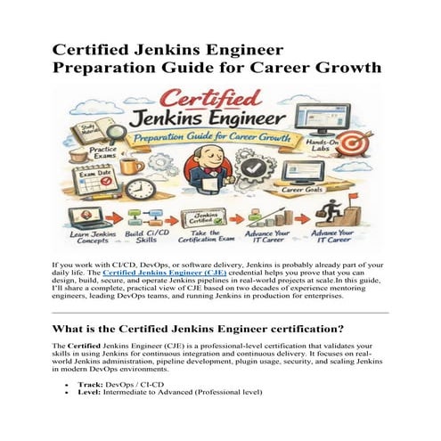 Certified Jenkins Engineer Preparation Guide for Career Growth | PDF