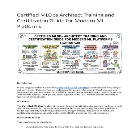 Certified MLOps Architect Training and Certification Guide for Modern ...