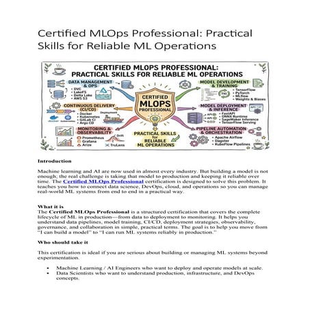 Certified MLOps Professional: Practical Skills for Reliable ML ...