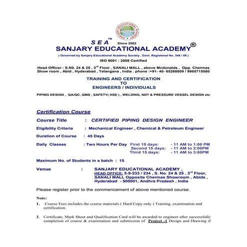 Certified piping  design engineer