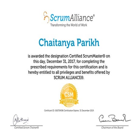 Certified scrum master | PDF