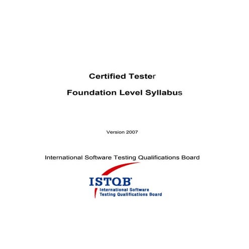 ISEB Certified Tester Foundation Level Tester