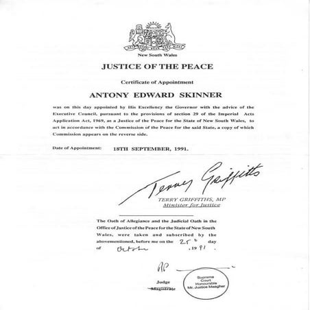 Certificate of Appointment as a JP | PDF