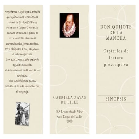 Cervantes  Sinopsis De El Quijote