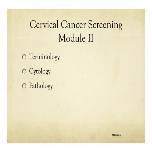 Cervical cancer screening module 2 