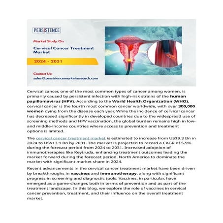 Cervical Cancer Treatment Market: New Developments in Surgical ...
