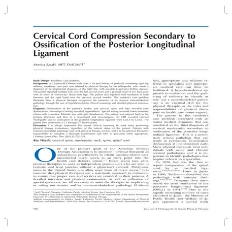 Cervical Myelopathy Differential Diagnosis