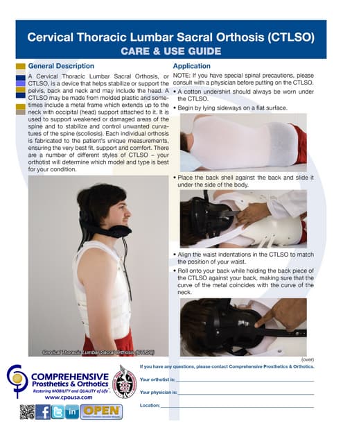 Lumbar Scaral Orthosis & Thoracic Lumbar Sacral Orthosis (LSO/TLSO ...