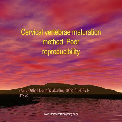 Cervical vertebrae maturation method