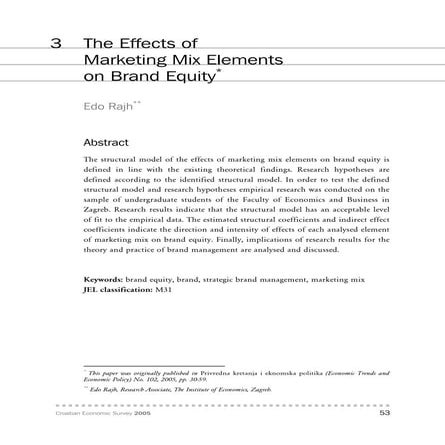 Effect of Marketing Mix Elements