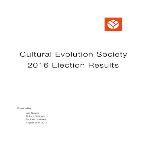 Cultural Evolution Society 2016 Election Results