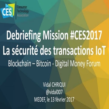 La blockchain au CES 2017 - Retours sur le Digital Money Forum