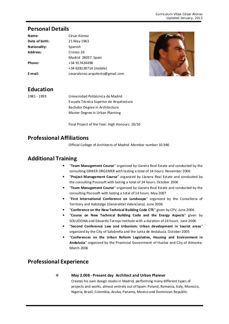 cesar alonso cv english how to make a resame