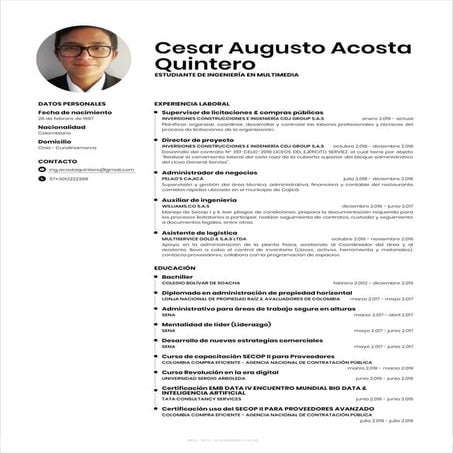 Cesar augusto acosta quintero cv