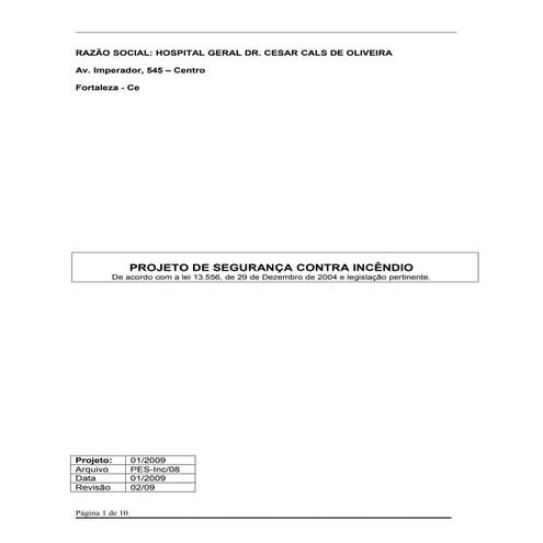 Memorial descritivo Corpo de Bombeiros