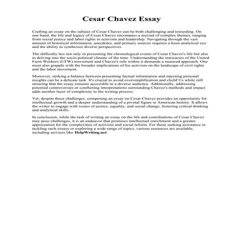 Cesar Chavez Essay. Alexandria Technical & Community College