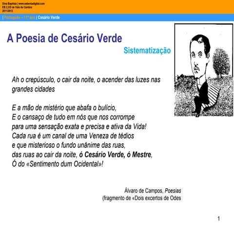 Cesário Verde-Sistematização