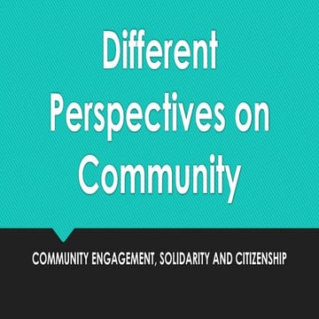 Community in different perspectives | PPTX