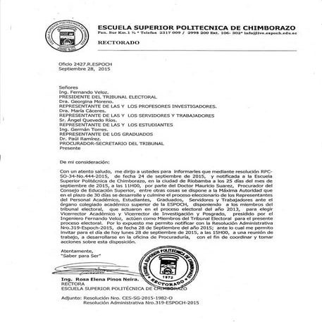 LA VERDAD SOBRE EL PADRON ELECTORAL ESPOCH