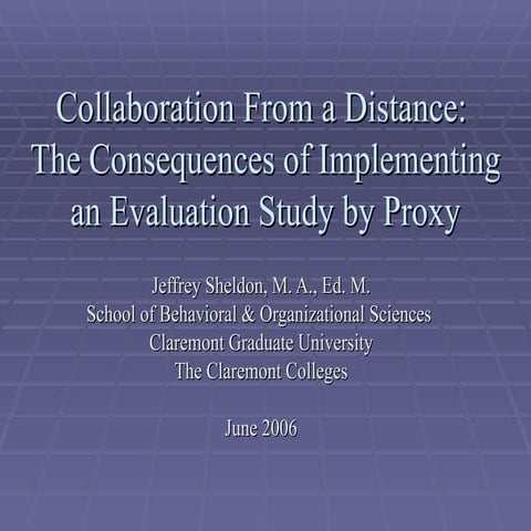 Ces Conference Presentation June 2006 J Sheldon