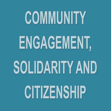 Community engagement, solidarity and citizenship | PDF