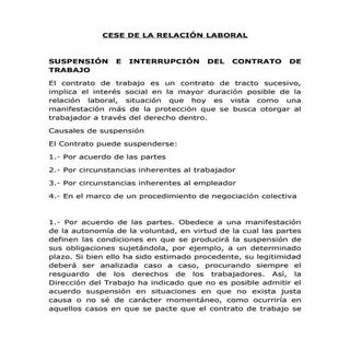 Cese de la relación laboral