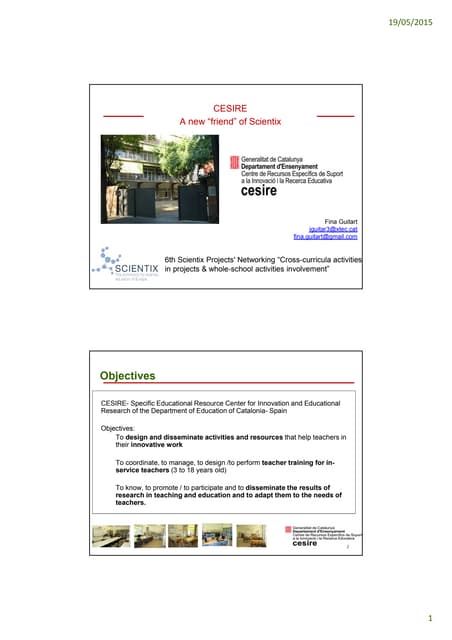 Scientix 6th SPNE Brussels 8 May 2015: CESIRE