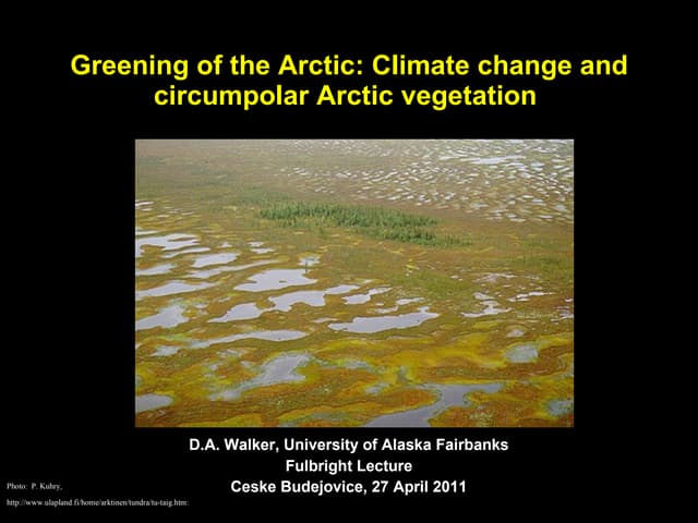 Greening of the Arctic: Climate change and circumpolar Arctic vegetation 