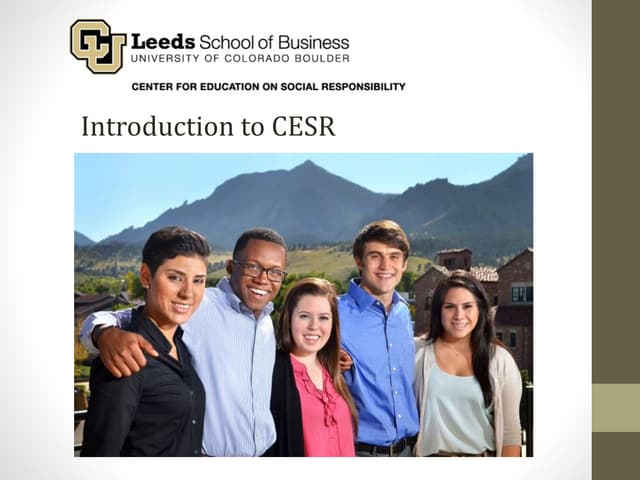 Center for Education on Social Responsibility (CESR) Introduction