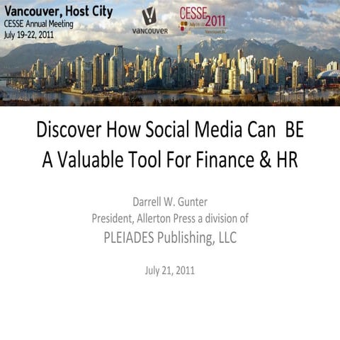 Discover How Social Media Can  BE A Valuable Tool For Finance &amp; HR